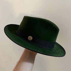 Super luxury 100% green fur felt hat